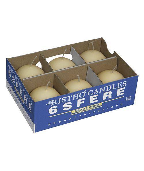 Candele sfera Ø 6 cm 6 pezzi - Avorio