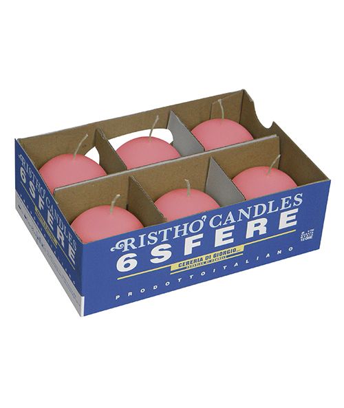 Candele sfera Ø 6 cm 6 pezzi - Ciclamino