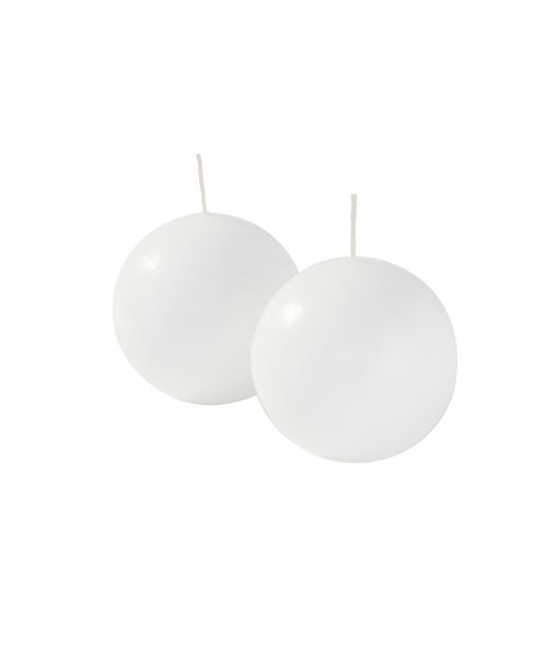 Candele sfera Ø 8 cm 4 pezzi - Bianco