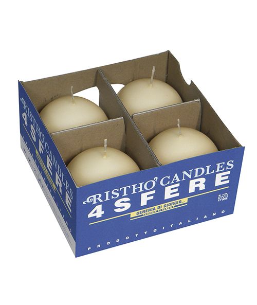 Candele sfera Ø 8 cm 4 pezzi - Avorio