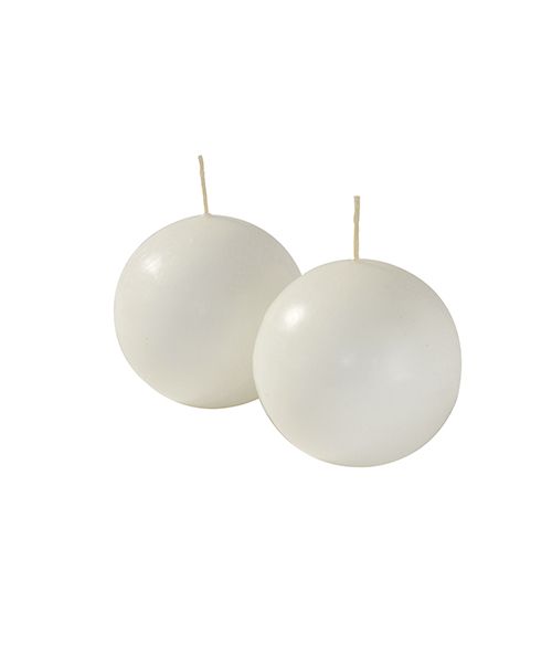 Candele sfera Ø 8 cm 4 pezzi - Panna