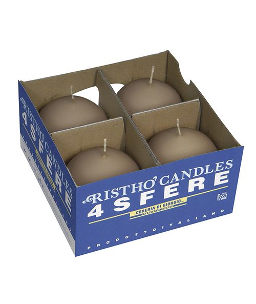 Candele sfera Ø 8 cm 4 pezzi - Tortora