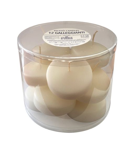 Candele galleggianti Ø 7 cm h. 1,5 cm 12 pezzi - Avorio