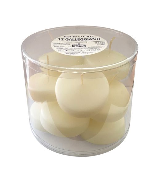  Candele galleggianti, diam.7 cm e h. 1,5 cm, 12 pcs- Panna.