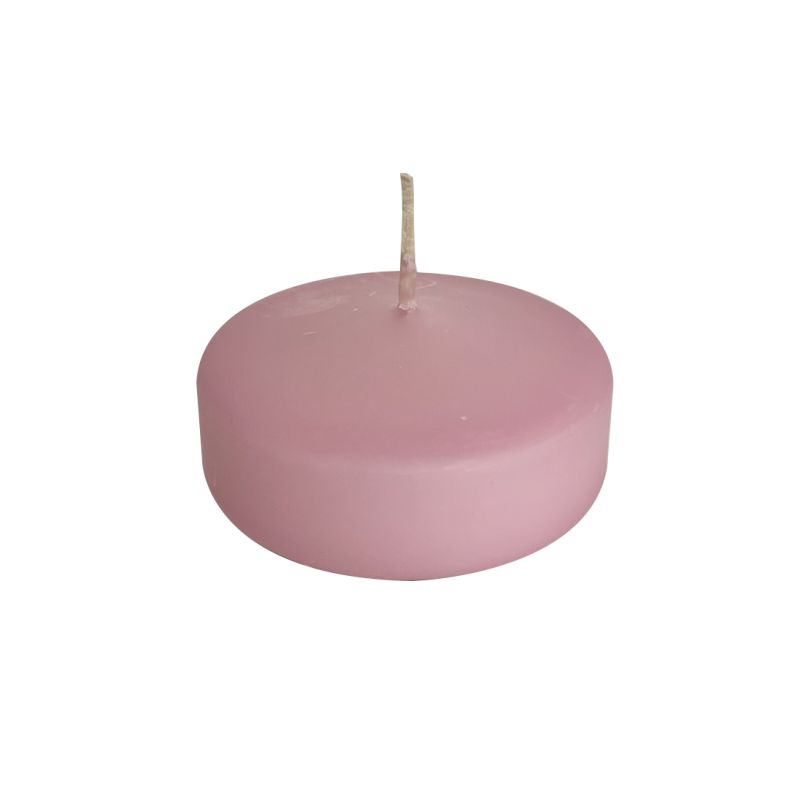 Candele galleggianti, diam. 7 cm, h.1,5, 12 pcs- Rosa Polvere.