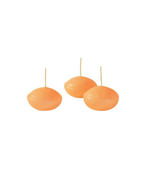 Candele galleggianti Ø 4,5 cm h. 2,7 cm 20 pezzi - Arancione