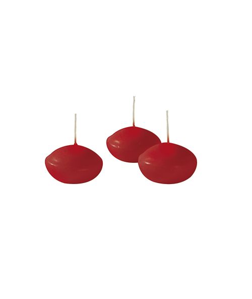 Candele galleggianti Ø 4,5 cm h. 2,7 cm 20 pezzi - Rosso