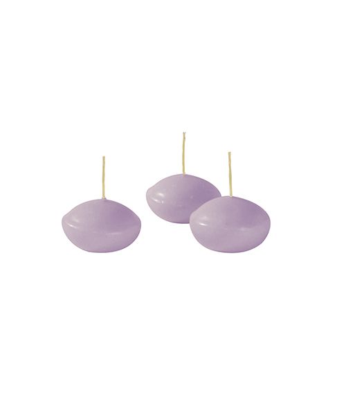 Candele galleggianti Ø 4,5 cm h. 2,7 cm 20 pezzi - Viola chiaro