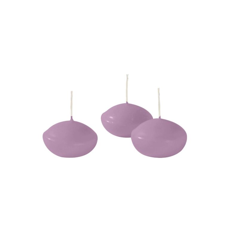 Candele galleggianti Ø 4,5 cm h. 2,7 cm 20 pezzi - Prugna