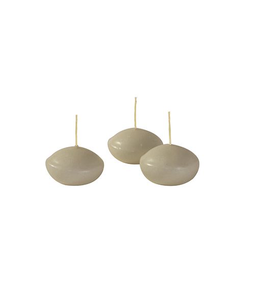 Candele galleggianti Ø 4,5 cm h. 2,7 cm 20 pezzi - Tortora