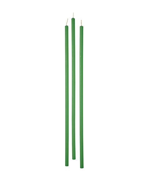 Candele stelo Ø 0,9 cm h. 37 cm 12 pezzi - Verde bandiera