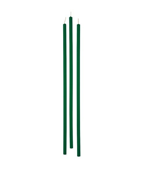 Candele stelo Ø 0,9 cm h. 37 cm 12 pezzi - Verde scuro