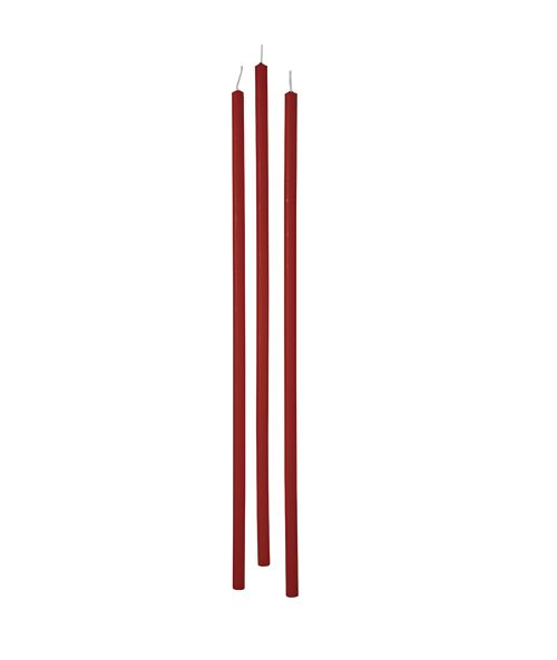 Candele stelo Ø 0,9 cm h. 37 cm 12 pezzi - Rosso