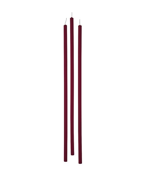 Candele stelo Ø 0,9 cm h. 37 cm 12 pezzi - Bordeaux