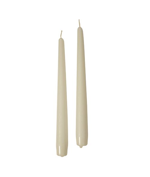 Candele coniche Ø 2,2 cm h. 25 cm 10 pezzi - Avorio