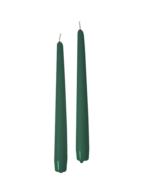 Candele coniche Ø 2,2 cm h. 25 cm 10 pezzi - Verde Scuro