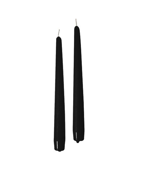 Candele coniche Ø 2,2 cm h. 25 cm 10 pezzi - Nero