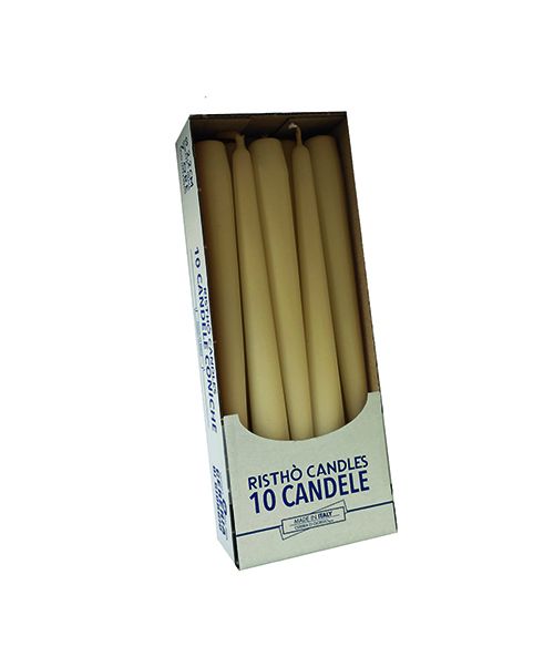 Candele coniche Ø 2,2 cm h. 25 cm 10 pezzi - Beige