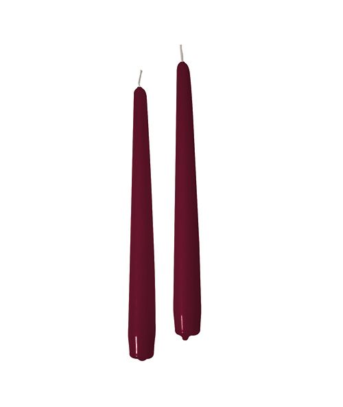 Candele coniche Ø 2,2 cm h. 25 cm 10 pezzi - Bordeaux