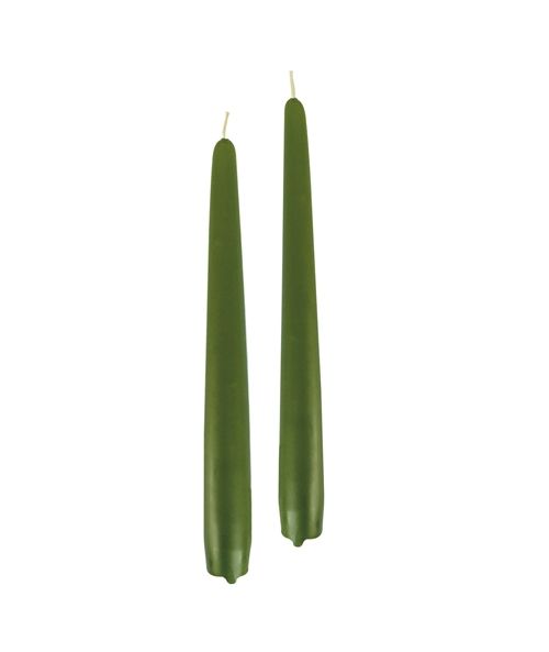 Candele coniche Ø 2,2 cm h. 25 cm 10 pezzi - Verde Marcio