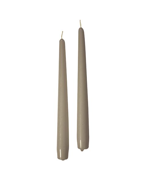 Candele coniche Ø 2,2 cm h. 30 cm 12 pezzi - Tortora