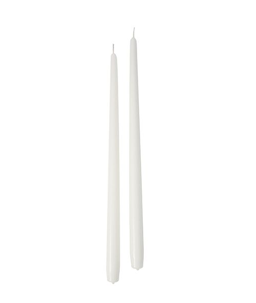 Candele coniche Ø 2,2 cm h. 40 cm 6 pezzi - Bianco