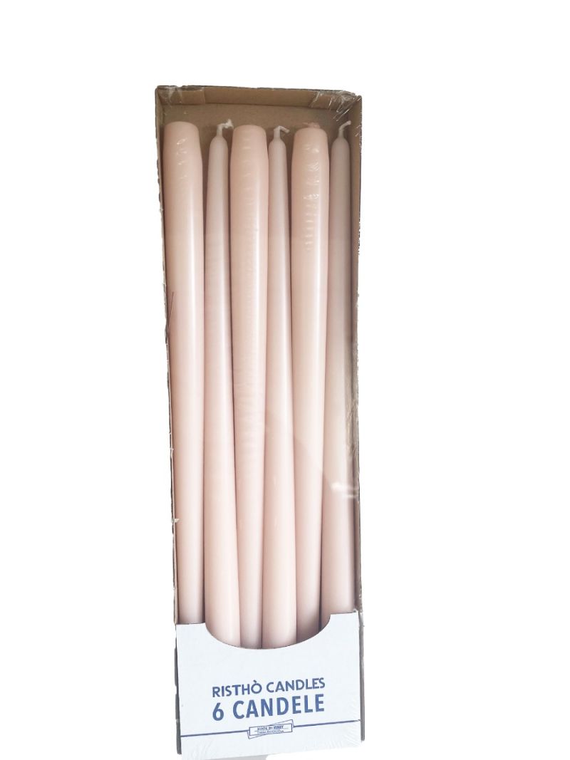 Candele coniche Ø 2,2 cm h. 40 cm 6 pezzi - Cipria