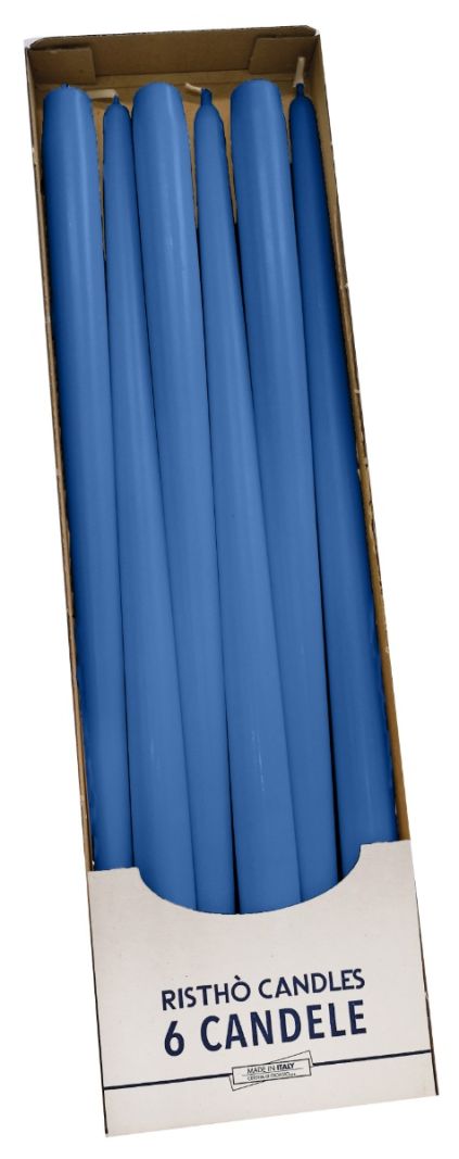 Candele coniche Ø 2,2 cm h. 40 cm 6 pezzi - Blue Dusk
