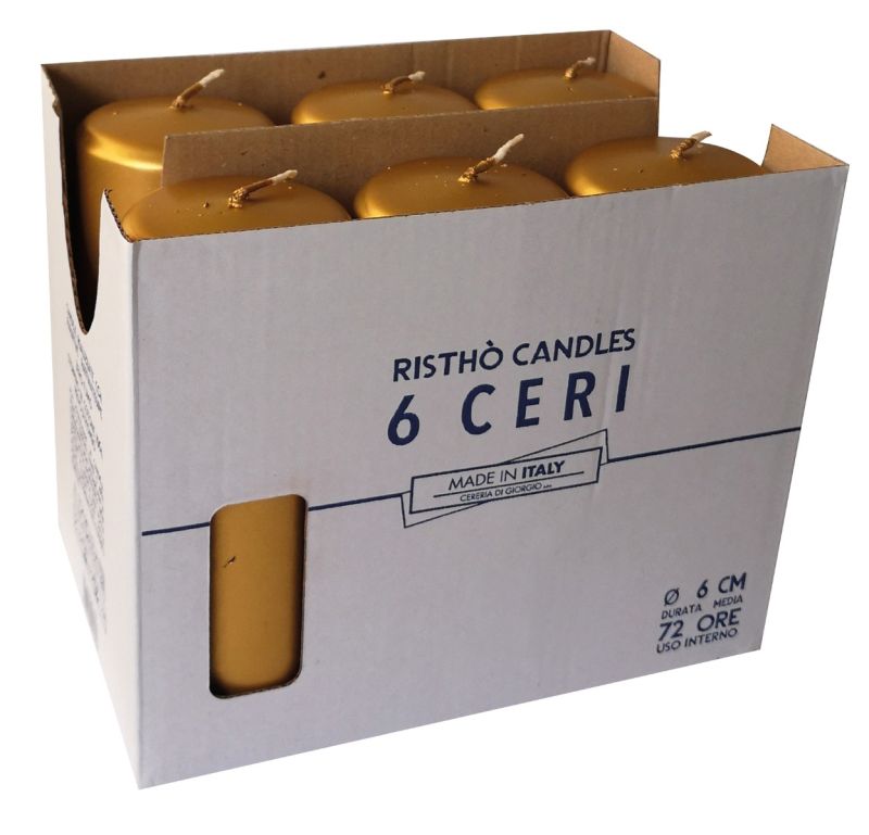 Ceri Ø 6 cm h. 15 cm 6 pezzi - Oro