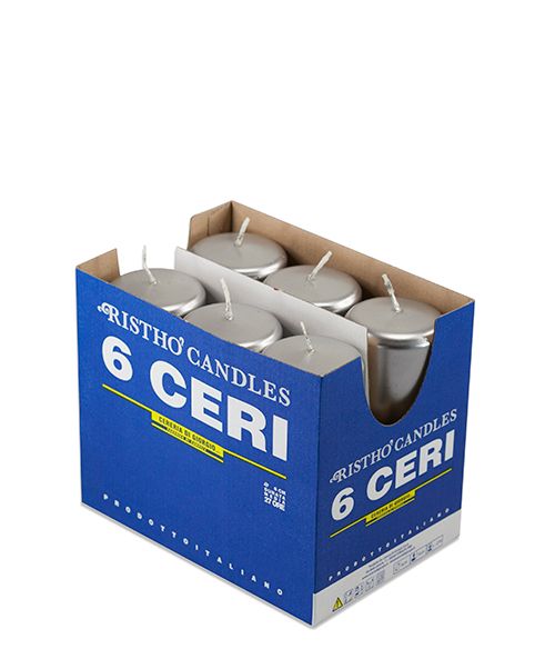 Ceri Ø 6 cm h. 15 cm 6 pezzi - Argento