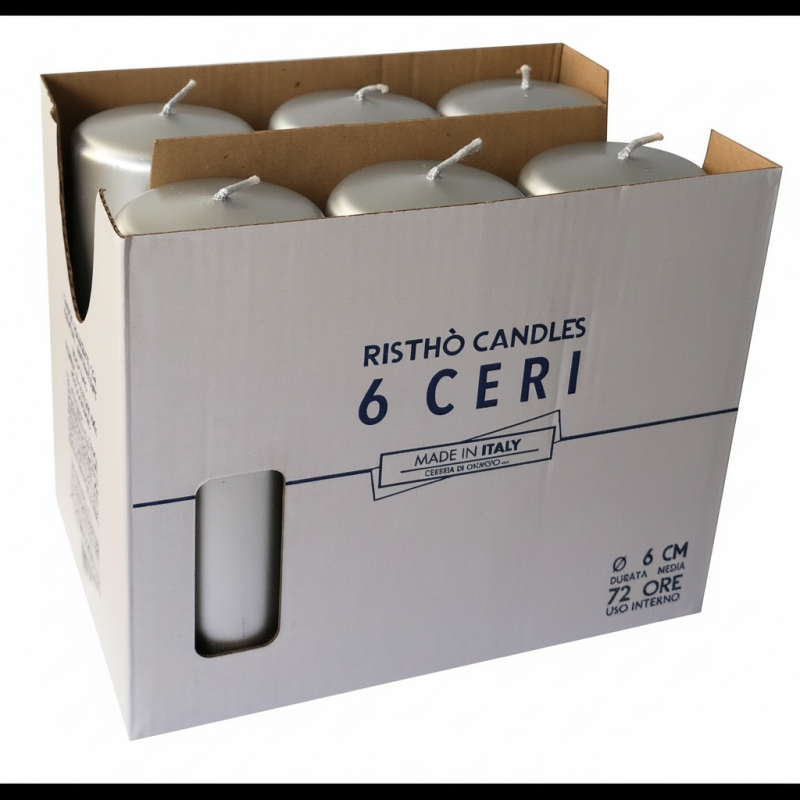 Ceri Ø 6 cm h. 15 cm 6 pezzi - Argento