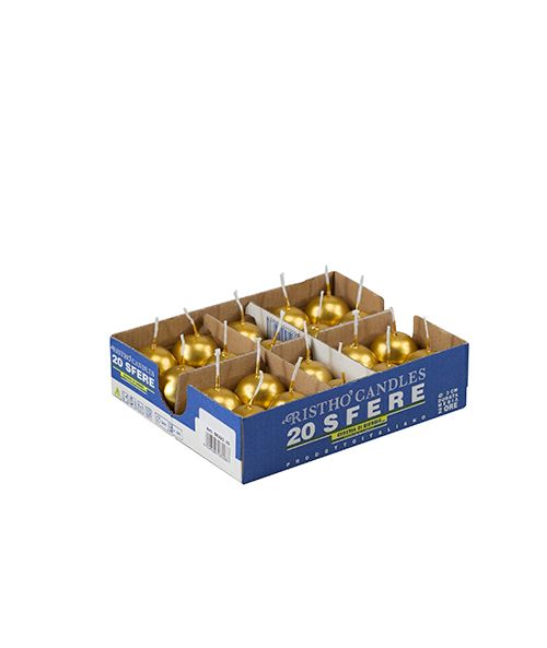 Candele sfera Ø 3 cm 20 pezzi - Oro