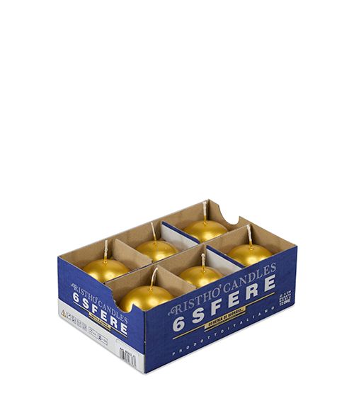 Candele sfera Ø 6 cm 6 pezzi - Oro