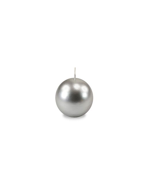 Candele sfera Ø 8 cm 4 pezzi - Argento