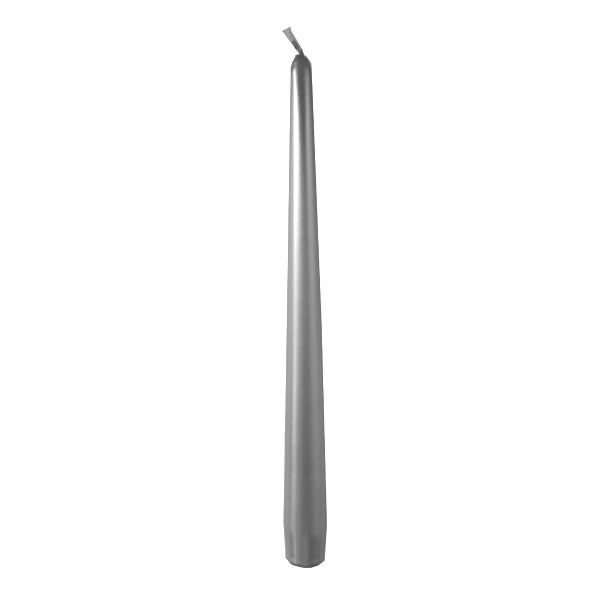 Candele coniche Ø 2,2 cm h. 30 cm 12 pezzi - Argento