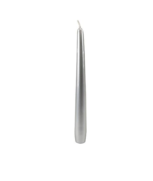 Candele coniche Ø 2,2 cm h. 25 cm 10 pezzi - Argento