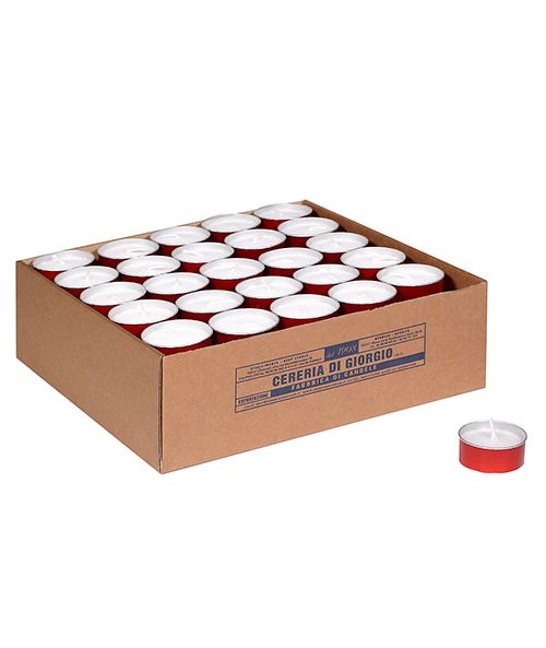 Tealight di paraffina raffinata coppetta in alluminio - Rosso Cartone 800 pezzi