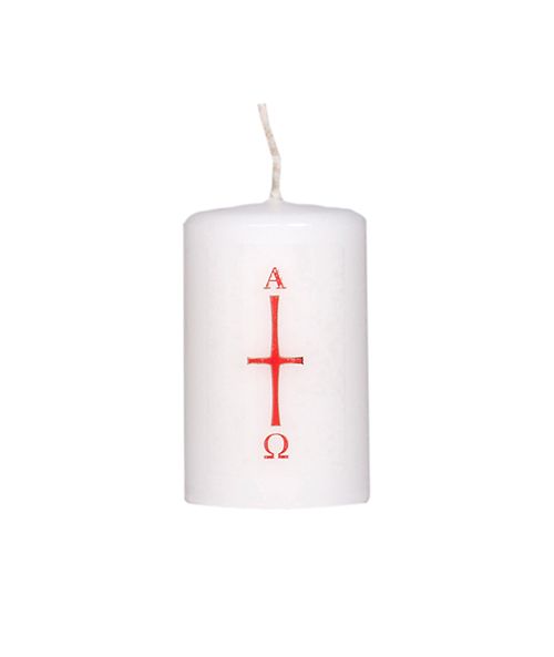 Cero con adesivo rappresentate la Croce e l'anno 4 cm h. 7 cm