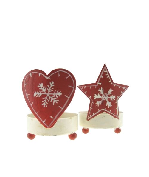 Porta tealight natalizio con decoro