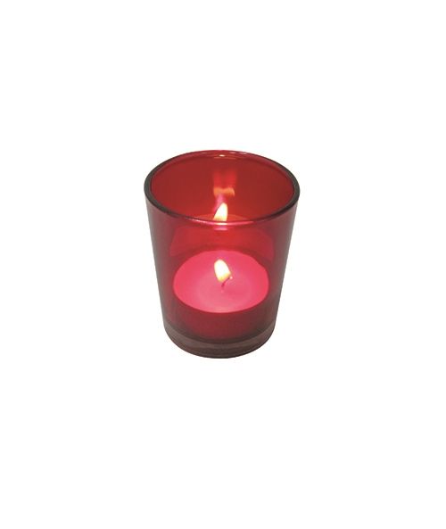 Bicchierino porta tealight in vetro rosso
