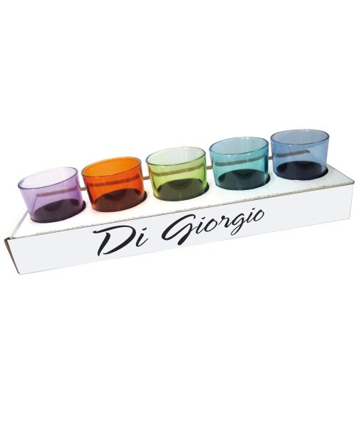 Bicchierino porta tealight in vetro colorato - Colori assortiti