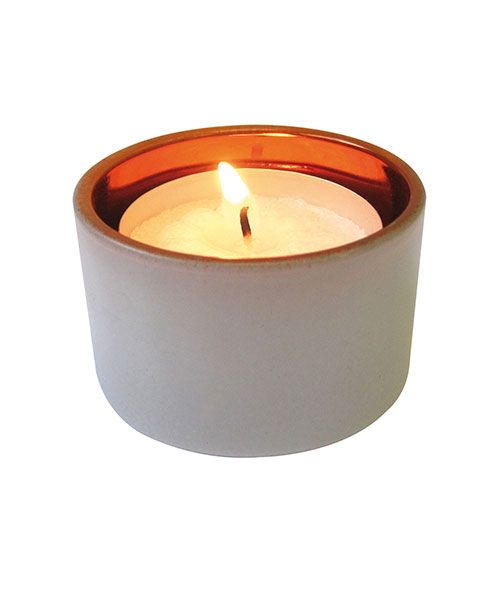 Porta tealight in vetro bianco e interno a specchio - Colori assortiti