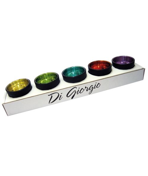 Porta tealight in vetro nero e interno a specchio - Colori assortiti