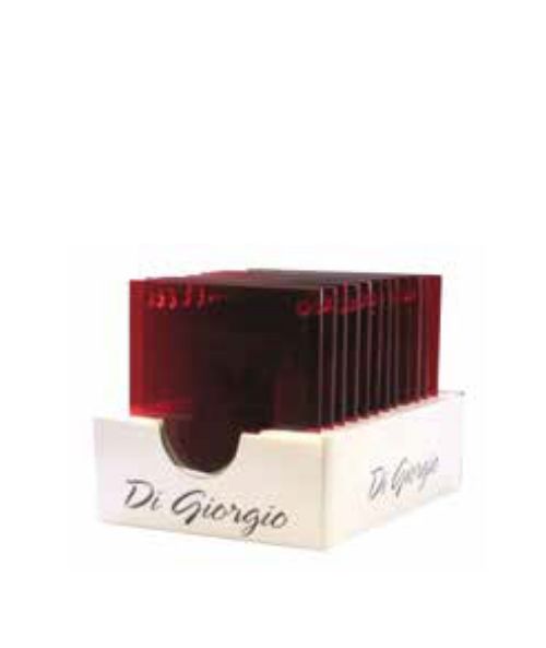 Piattino portacandela quadrato in vetro - Rosso
