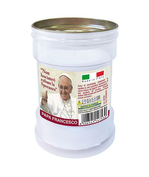 Cero votivo Papa Francesco Mod. P30 h. 10,5 cm