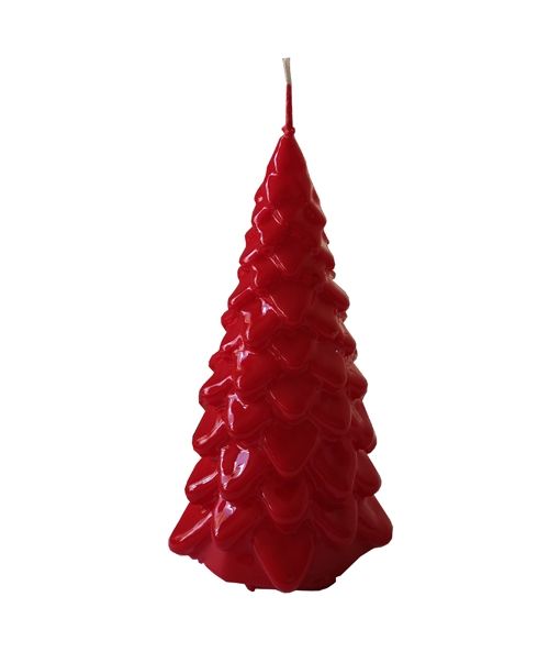 Candela laccata Albero di Natale artigianale - Altezza 20 cm