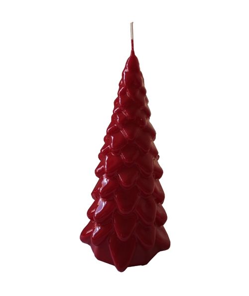 Candela laccata Albero di Natale artigianale - Altezza 20 cm