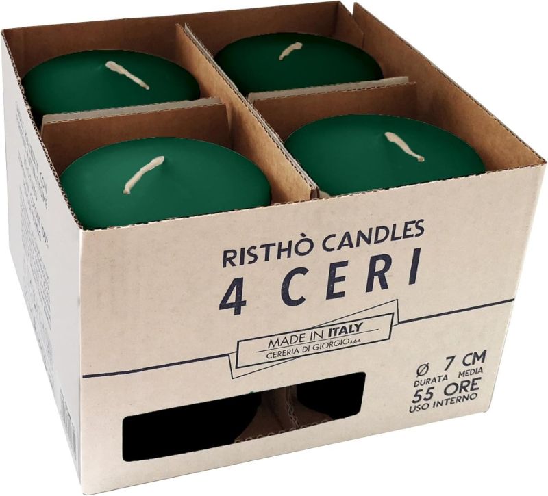 Ceri Ø 7 cm h. 10 cm 4 pezzi - Verde scuro