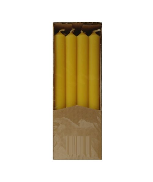 Candele cilindriche colore pieno Ø 1,9 cm 12 pezzi - Giallo