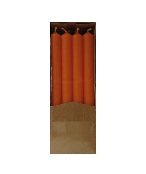 Candele cilindriche colore pieno Ø 1,9 cm 12 pezzi - Arancione
